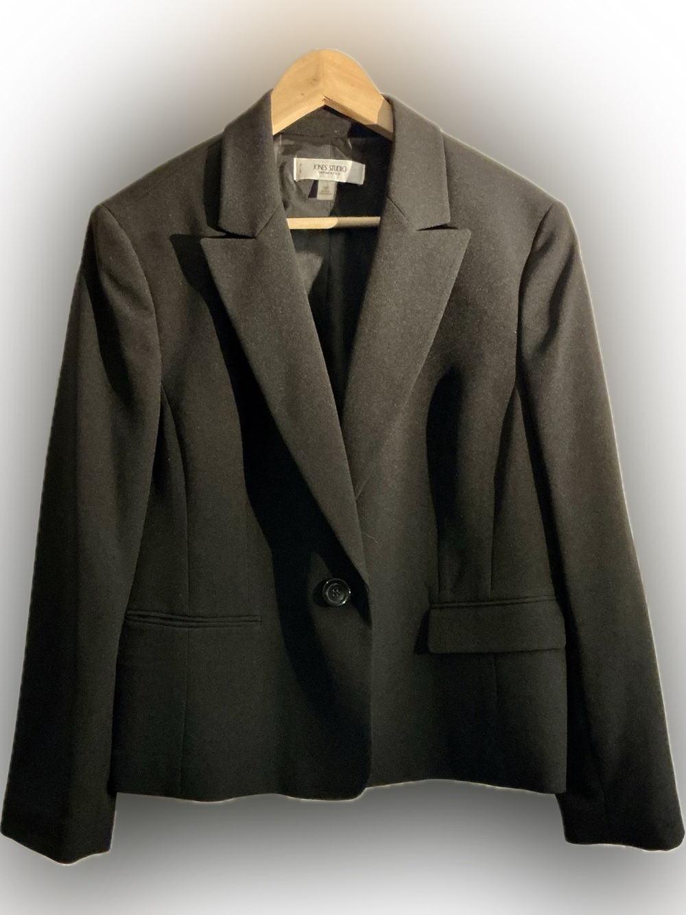 Jones Studio Black Career Blazer Jacket Petite 16P Fully-Lined Office